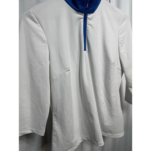 Sailor Sailor White 1/4 Zip Bright Blue Collar Sz LG UPF 50+ Performance Top NWT - Picture 10 of 12